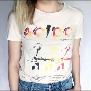 Chaser AC/DC Powerage Band/Rocker Graphic Short Sleeve Tee Shirt Loungewear NWT